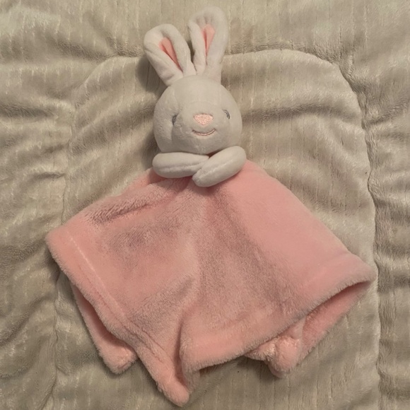George Bunny Rabbit Pink White Walmart Baby Security Blanket Lovey - Picture 1 of 3